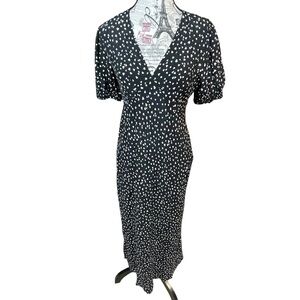 a new day Black and White heart pattern Midi Dress